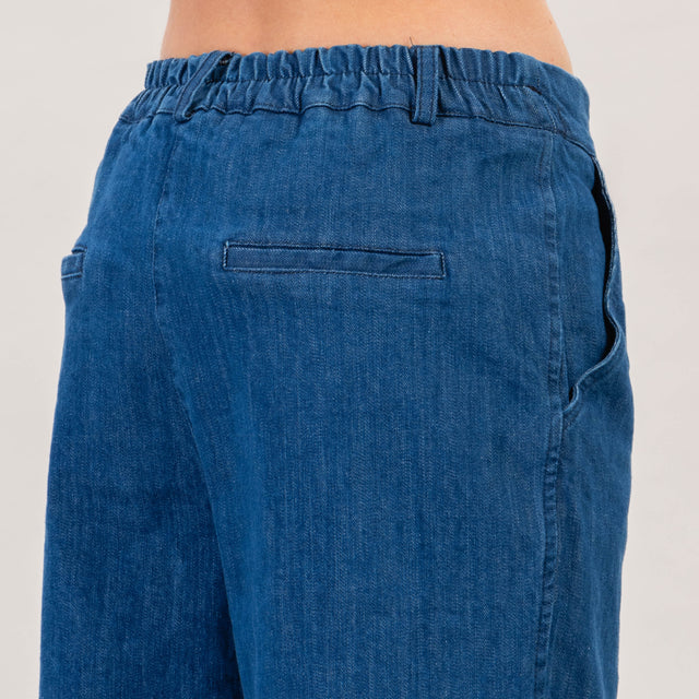 Zeroassoluto-Pantalone LORY baggy tela jeans - denim