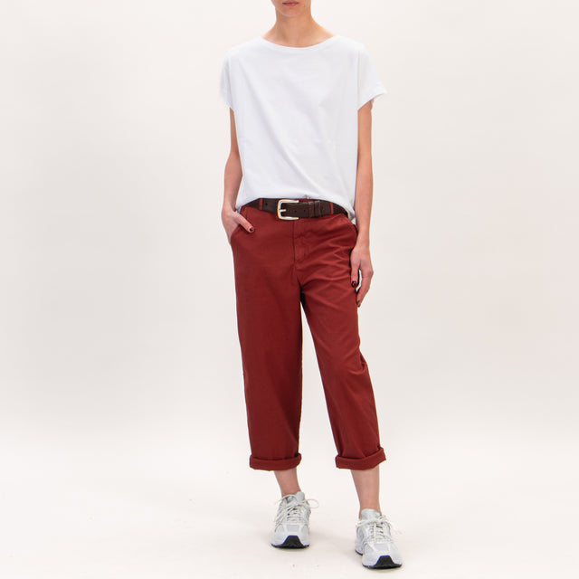 Zeroassoluto-Pantalone LORY baggy elasticizzato - terracotta