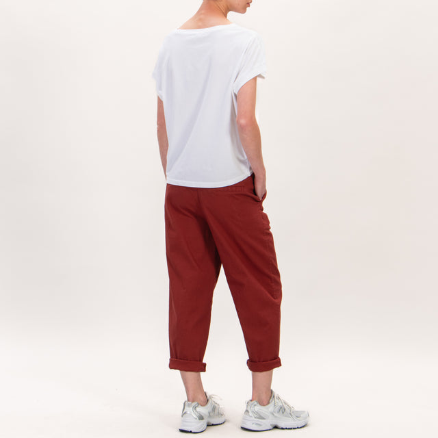 Zeroassoluto-Pantalone LORY baggy elasticizzato - terracotta