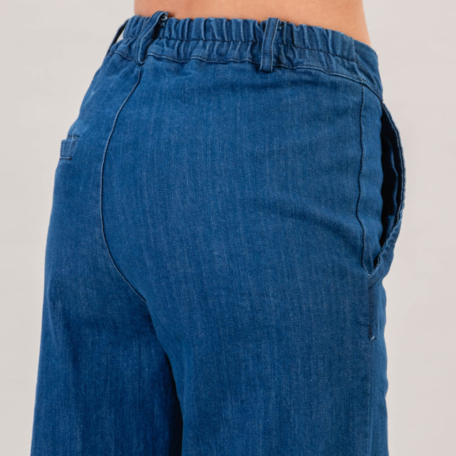 Zeroassoluto-Pantalone LUCE palazzo tela jeans - denim