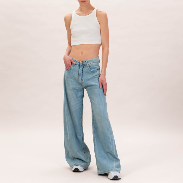 Zeroassoluto-Jeans POPLAR lightweight wide leg - denim chiaro