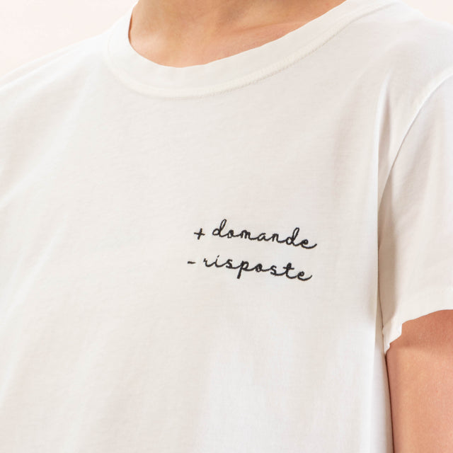 Vicolo-T-shirt + DOMANDE - RISPOSTE - latte/nero
