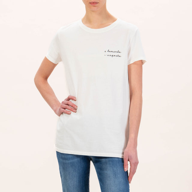 Vicolo-T-shirt + DOMANDE - RISPOSTE - latte/nero
