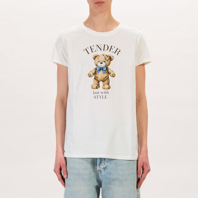 Vicolo-T-shirt orsetto tender - bianco