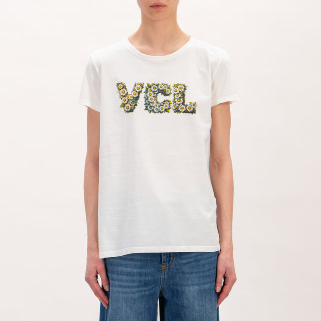 Vicolo-T.shirt VCL fiori - burro