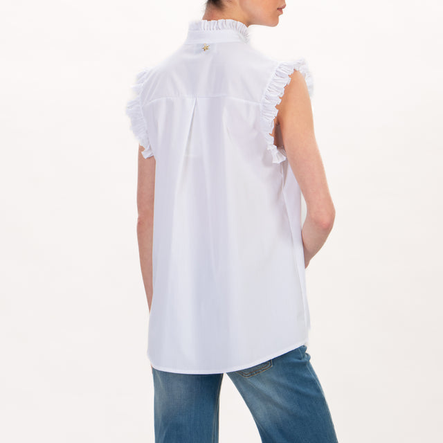 Souvenir-Camicia smanicata con rouches - Bianco