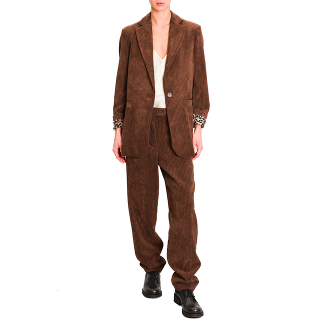 Souvenir-500-line velvet trousers - dark brown