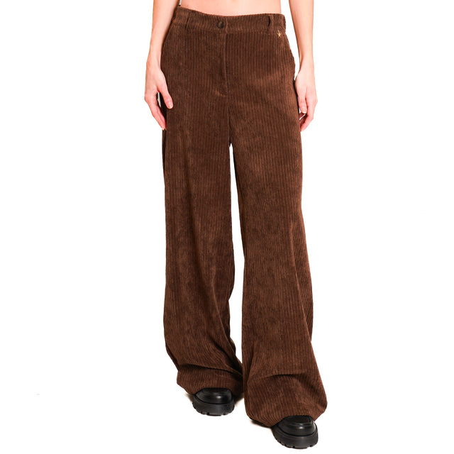 Souvenir-Palazzo trousers velvet 500 lines - dark brown