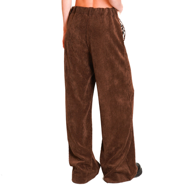 Souvenir-Palazzo trousers velvet 500 lines - dark brown