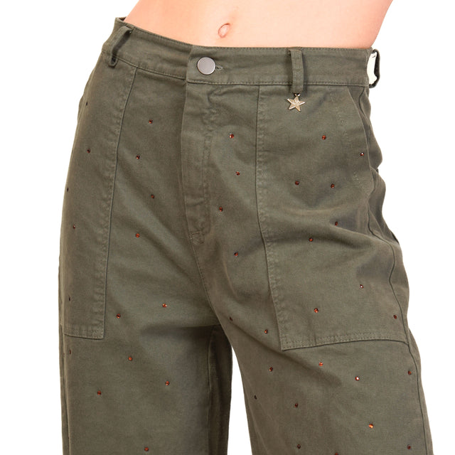 Souvenir-Pantalone con strass - militare