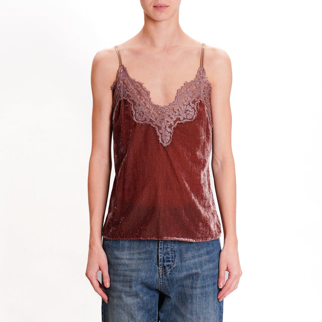 Souvenir-Top in velvet adjustable straps - antique pink