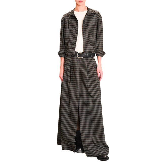 Souvenir-Skirt with front slit - black/beige