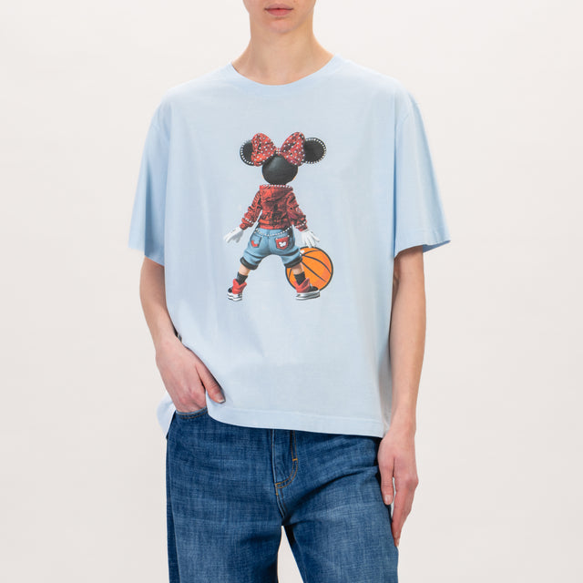 Dixie-T-shirt MINNIE basket - celeste