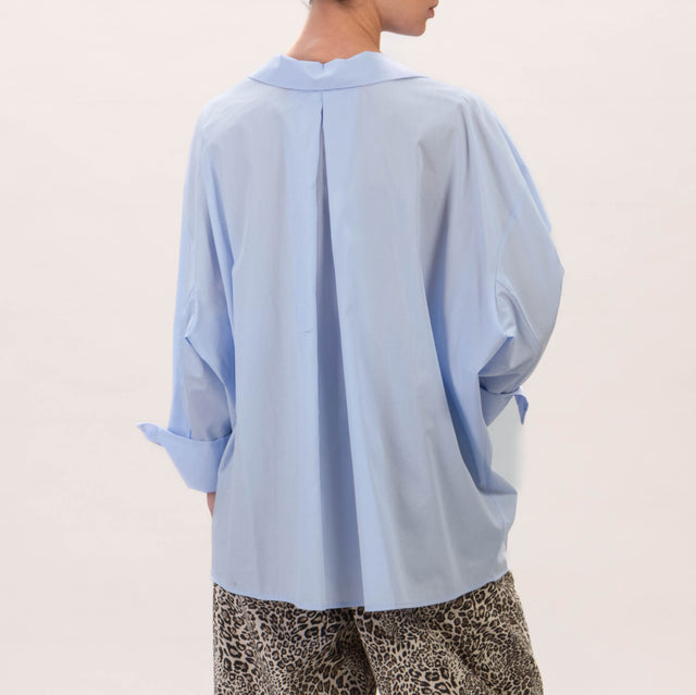 Vicolo-Camicia over dettaglio laccio - azzurro