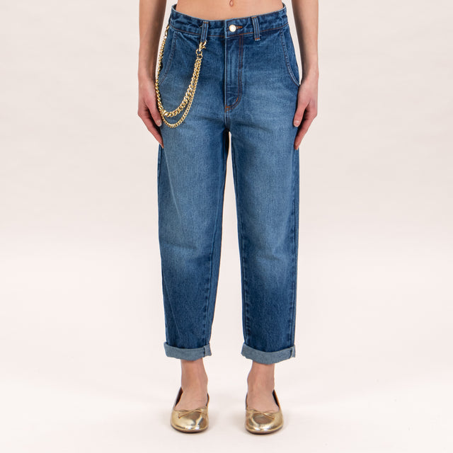 Tensione in-Jeans baggy dettaglio catena - denim