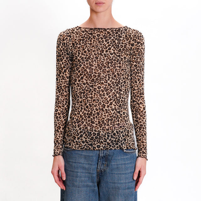 Tensione in-Maglia maculata misto cashmere - beige/nero