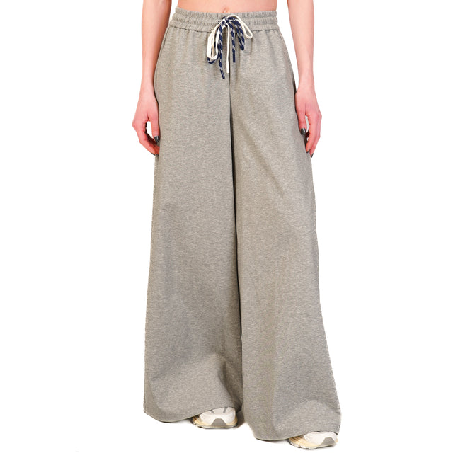 Tensione in-Pantalone elastico con coulisse - grigio