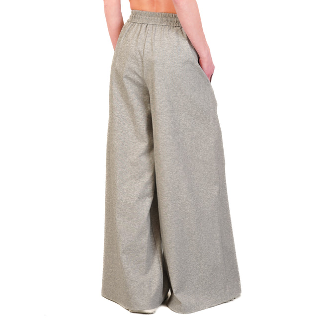 Tensione in-Pantalone elastico con coulisse - grigio