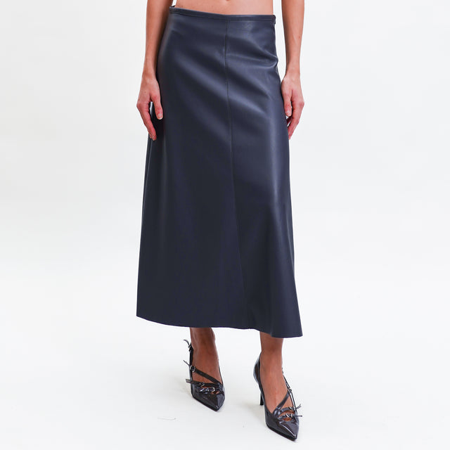 Tension in-Leatherette A-Line Skirt - grey