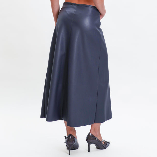 Tension in-Leatherette A-Line Skirt - grey