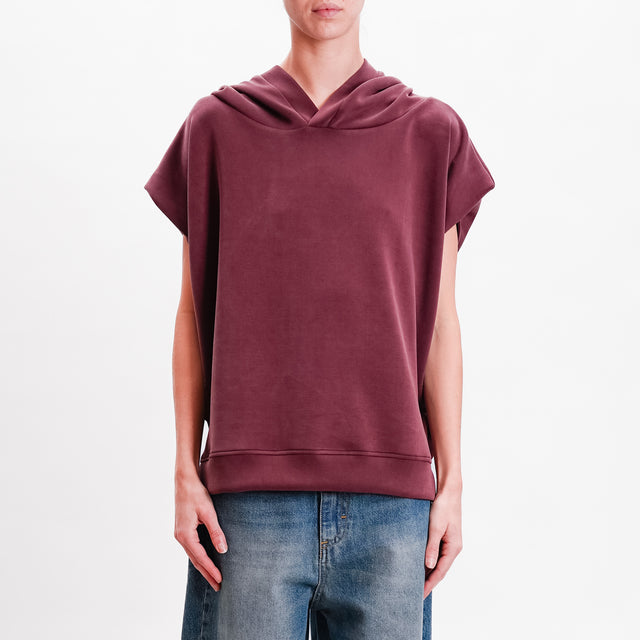 Tension in-Sleeveless Hoodie - Bordeaux