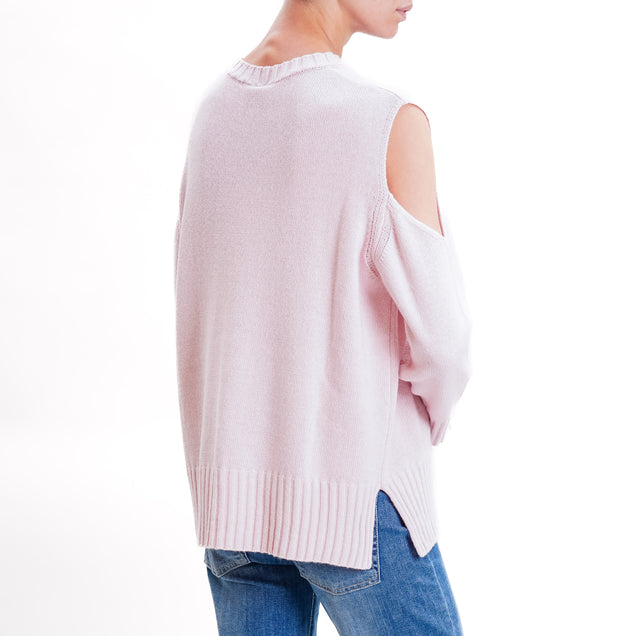 Tensione in-Maglia cut out misto cashmere - rosa