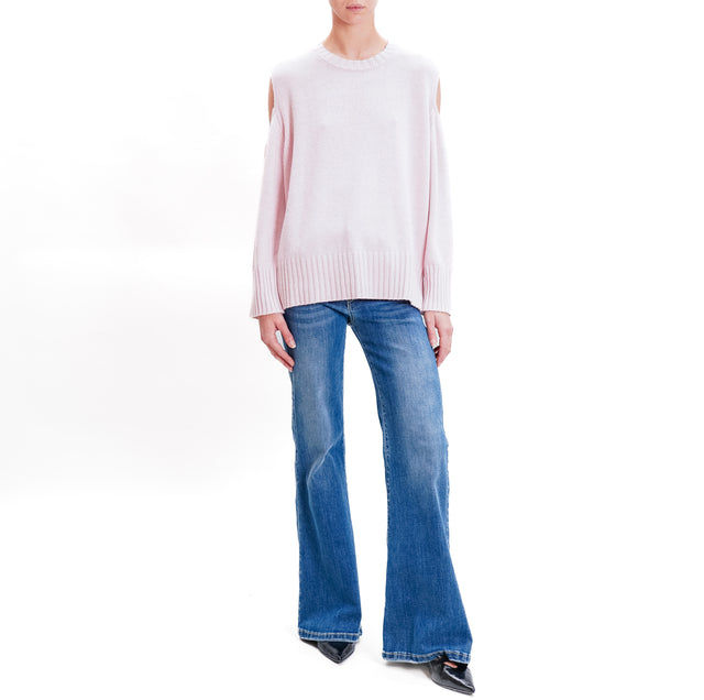 Tensione in-Maglia cut out misto cashmere - rosa