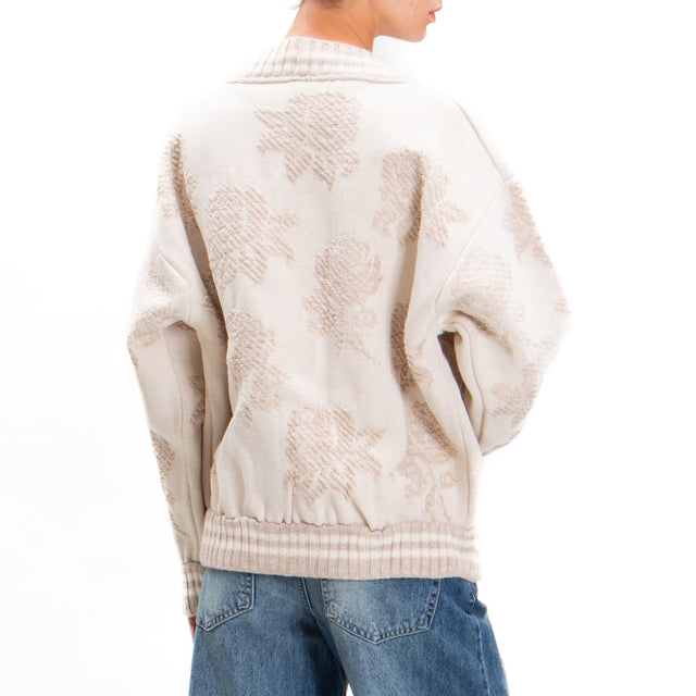 Tensione in-Cardigan tramato misto alpaca - burro/beige