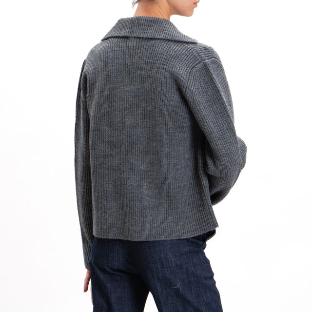 Tensione in-Cardigan misto alpaca bottoni dorati - antracite