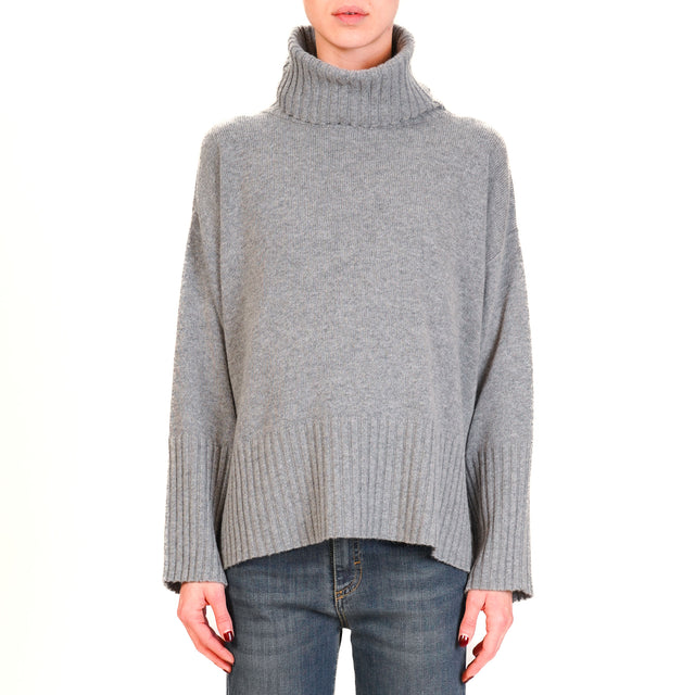 Tensione in-Maglia collo alto misto cashmere - grigio