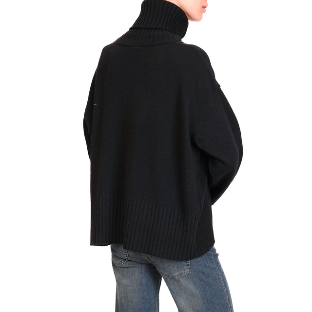 Tensione in-Maglia collo alto misto cashmere - nero