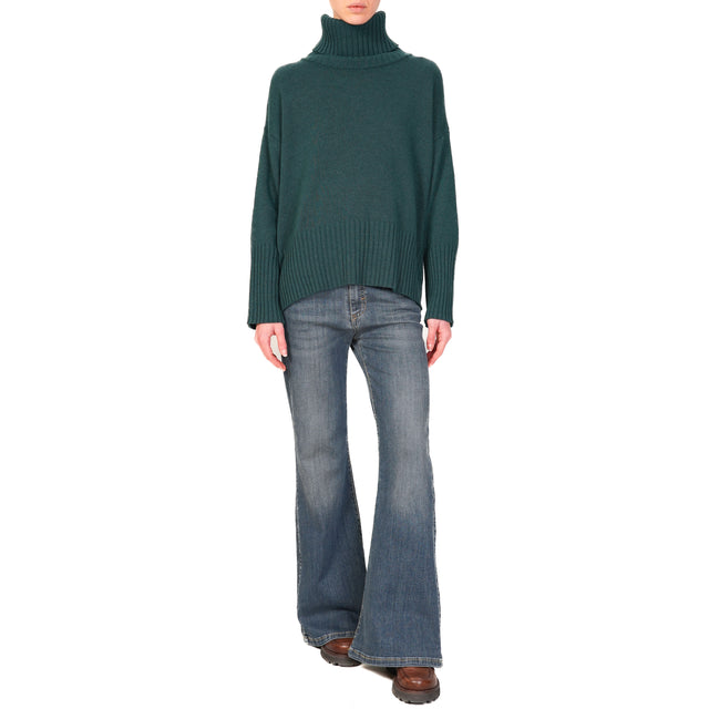 Tensione in-Maglia collo alto misto cashmere - verde