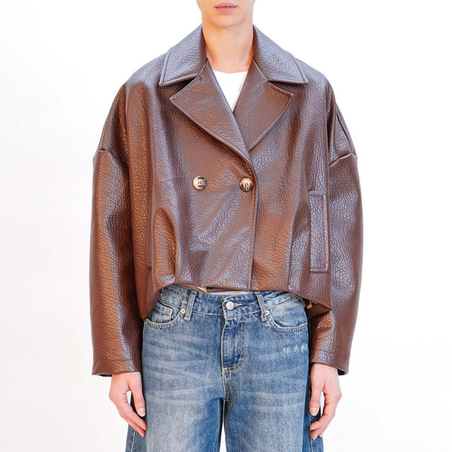 Tension in-Leather Jacket - dark brown