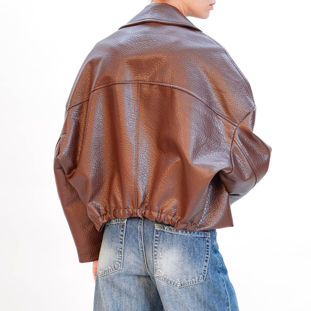 Tension in-Leather Jacket - dark brown