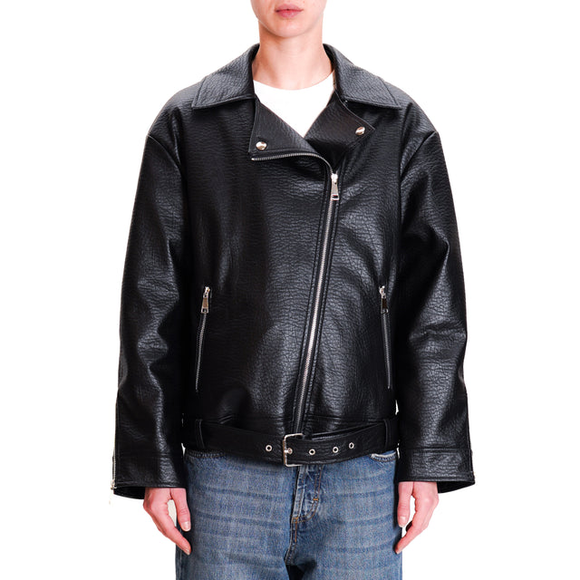 Tension in-Jacket leatherette jacket - black