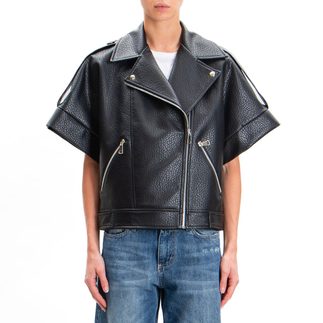 Tension in-Gilet leatherette jacket - black