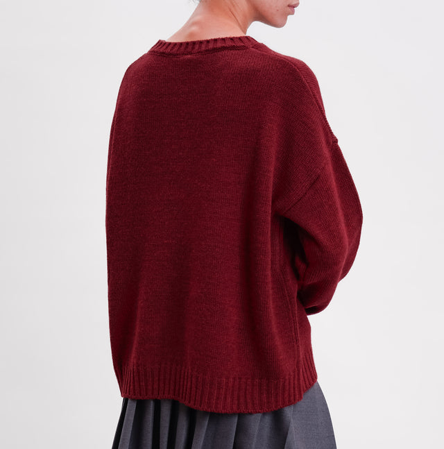 Tensione in-Maglia orsetto misto alpaca - Bordeaux