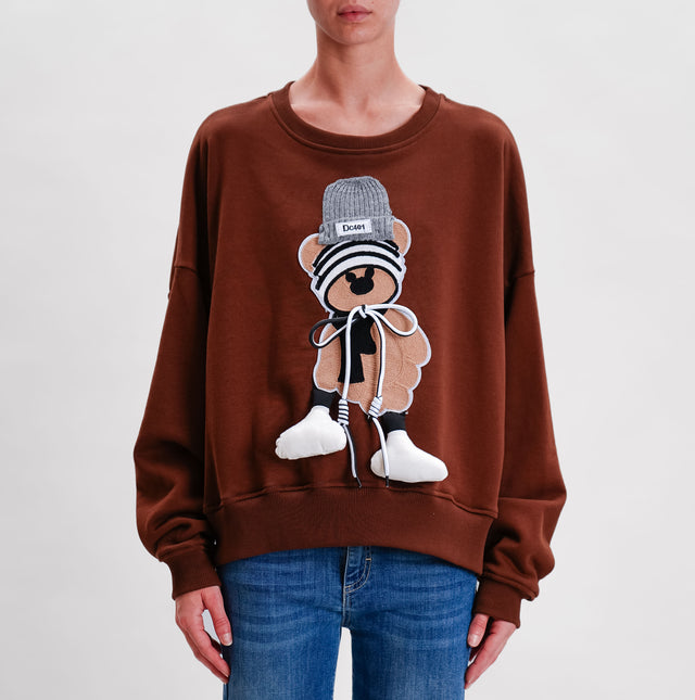 Tension in-Teddy Bear Sweatshirt - dark brown