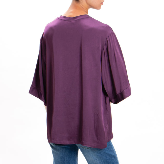 Tensione in-Blusa over in satin elasticizzato - winter bloom