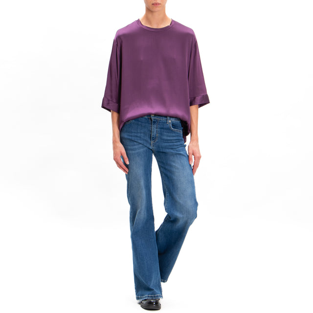 Tensione in-Blusa over in satin elasticizzato - winter bloom