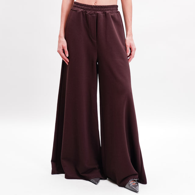 Tension in-Sweatpants with elastic - dark brown