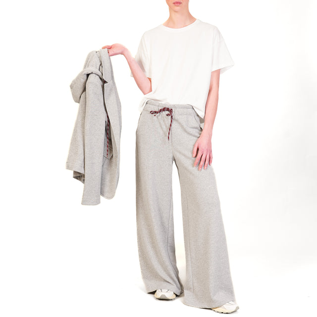 Tensione in-Pantalone in felpa con coulisse - grigio melange