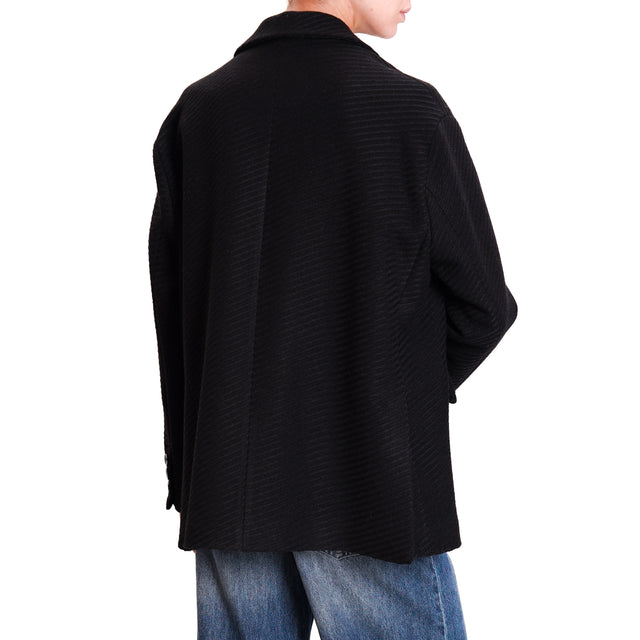 Tensione in-Giacca oversize con spille - nero