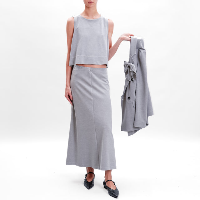 Tension in-Skirt Milan point elastic waist - grey