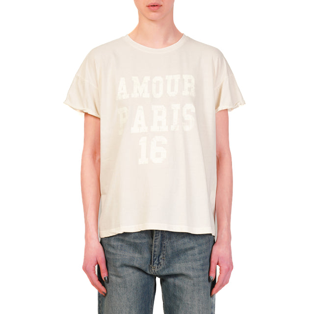 Tensione in-T-shirt "AMOUR PARIS" - burro