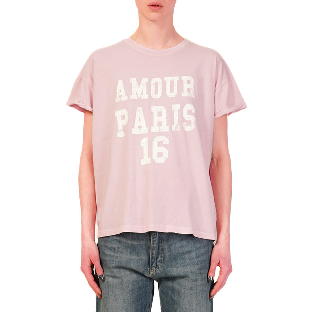 Tensione in-T-shirt "AMOUR PARIS" - rosa