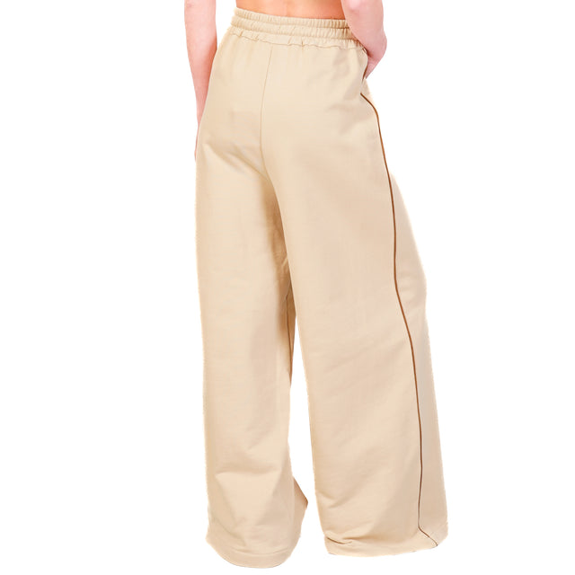 Tensione in-Pantalone felpa con coulisse - avorio