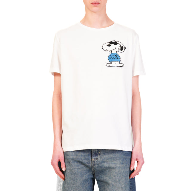 Tensione in-T-shirt patch snoopy - bianco