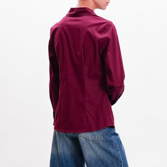 Tensione in-Camicia cotone slim fit - Bordeaux