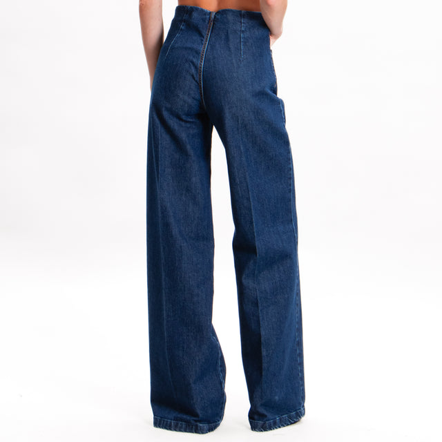 Tensione in-Jeans high waist bottoni dorati - denim blu